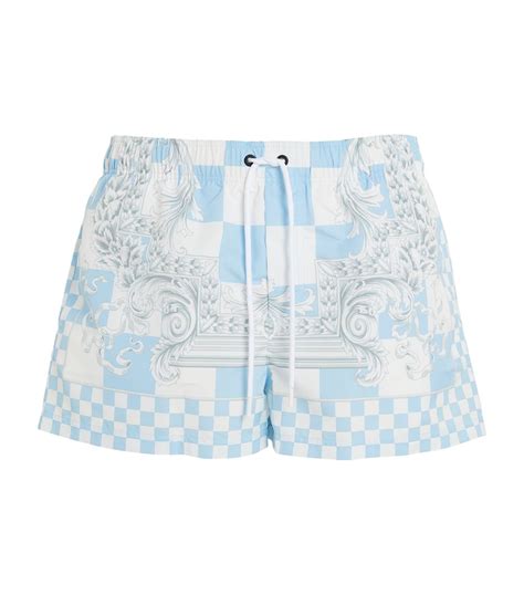 versace men swimming trunks blue with medusa|Medusa Contrasto Swim Shorts Blue,Print .